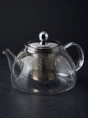 DAVID’S TEA Glass Teapot with Infuser & Gold Star Patterns | Celestial Steep